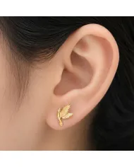 18K Gold Plated Flying Bird Stud Earrings - Everyday Wear Jewelry