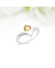 Citrine Gemstone Minimalist Solid Sterling Silver Handmade Ring For Women