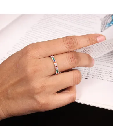 7 Chakra Band Ring - 925 Sterling Silver Meditation & Spiritual Jewelry
