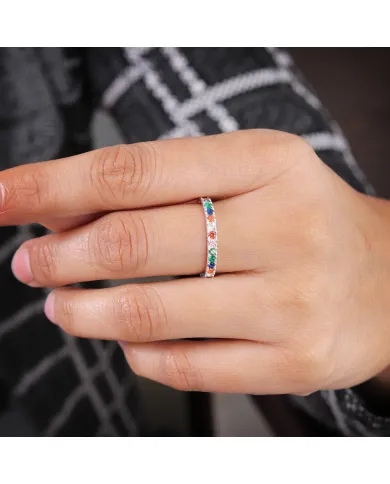7 Chakra Band Ring - 925 Sterling Silver Meditation & Spiritual Jewelry