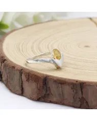 Citrine Gemstone Minimalist Solid Sterling Silver Handmade Ring For Women