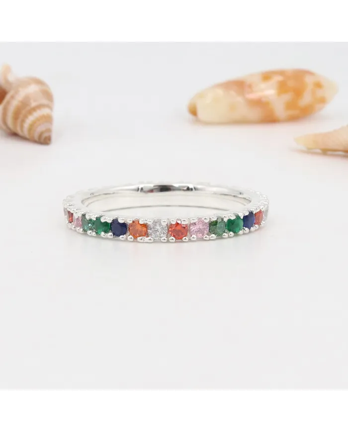 7 Chakra Band Ring - 925 Sterling Silver Meditation & Spiritual Jewelry