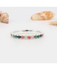 7 Chakra Band Ring - 925 Sterling Silver Meditation & Spiritual Jewelry