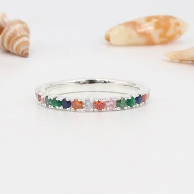 7 Chakra Band Ring - 925 Sterling Silver Meditation & Spiritual Jewelry