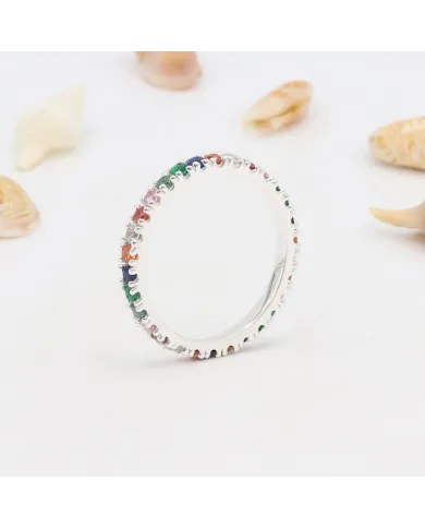 7 Chakra Band Ring - 925 Sterling Silver Meditation & Spiritual Jewelry