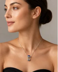 Lapis Lazuli Pendant Necklace - 925 Sterling Silver Gemstone Gift