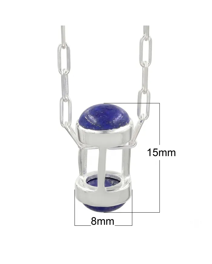 Lapis Lazuli Pendant Necklace - 925 Sterling Silver Gemstone Gift