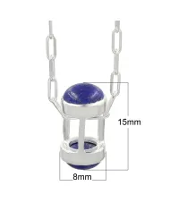 Lapis Lazuli Pendant Necklace - 925 Sterling Silver Gemstone Gift