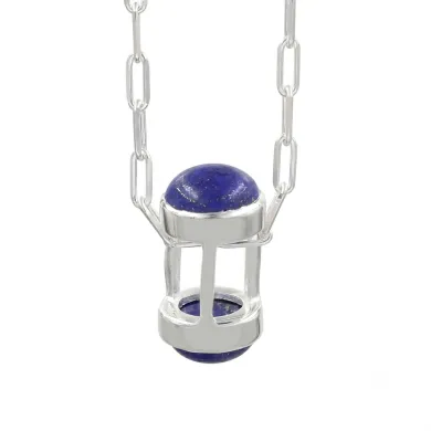 Lapis Lazuli Pendant Necklace - 925 Sterling Silver Gemstone Gift