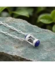 Lapis Lazuli Pendant Necklace - 925 Sterling Silver Gemstone Gift