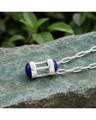 Lapis Lazuli Pendant Necklace - 925 Sterling Silver Gemstone Gift