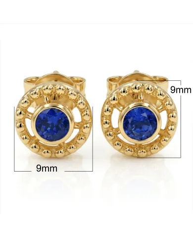 Tanzanite Stud Earrings – Handmade 18K Gold Plated Classic Design