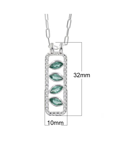 Marquise Cut Emerald Pendant – 925 Sterling Silver Necklace