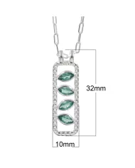 Marquise Cut Emerald Pendant – 925 Sterling Silver Necklace