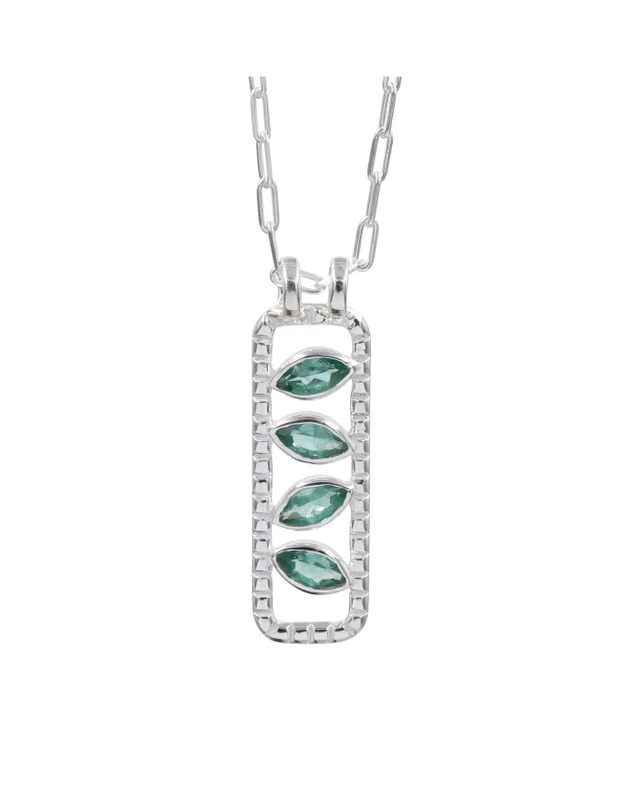 Marquise Cut Emerald Pendant – 925 Sterling Silver Necklace