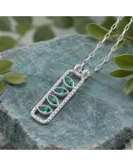 Marquise Cut Emerald Pendant – 925 Sterling Silver Necklace