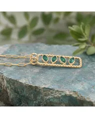 Marquise Cut Emerald Pendant – Handmade 18K Gold Plated Jewelry