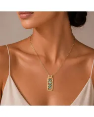 Marquise Cut Emerald Pendant – Handmade 18K Gold Plated Jewelry