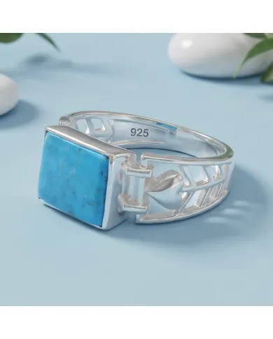 Arizona Turquoise Ring - 925 Sterling Silver Handmade Gemstone Jewelry