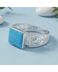 Arizona Turquoise Ring - 925 Sterling Silver Handmade Gemstone Jewelry