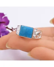 Arizona Turquoise Ring - 925 Sterling Silver Handmade Gemstone Jewelry