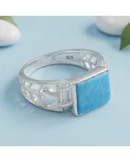 Arizona Turquoise Ring - 925 Sterling Silver Handmade Gemstone Jewelry