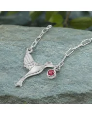 Ruby Bird Pendant Necklace | 925 Sterling Silver Gemstone Jewelry
