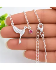 Ruby Bird Pendant Necklace | 925 Sterling Silver Gemstone Jewelry