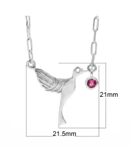 Ruby Bird Pendant Necklace | 925 Sterling Silver Gemstone Jewelry