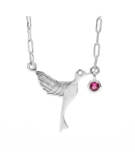 Ruby Bird Pendant Necklace | 925 Sterling Silver Gemstone Jewelry