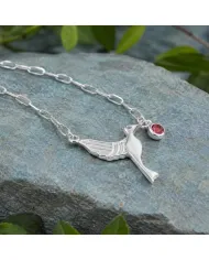 Ruby Bird Pendant Necklace | 925 Sterling Silver Gemstone Jewelry