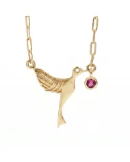 Ruby Bird Pendant Necklace | 925 Sterling Silver Gemstone Jewelry