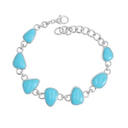 Turquoise Bracelet, Sterling Silver Bracelet, Girls Arizona Turquoise Bracelet, Handmade Bracelets, Adjustable Bracelet for Her
