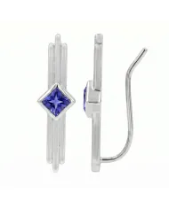 18K Gold Plated Emerald Ear Cuff Climber Earrings