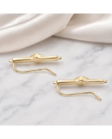 Tanzanite Ear Cuff Climber Earrings 18K Gold Plated Handmade Jewelry