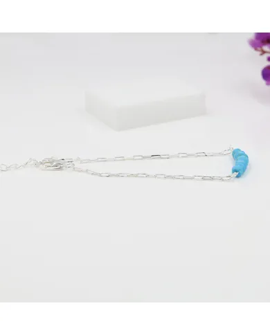 Arizona Turquoise Beaded Chain Bracelet | 925 Sterling Silver Jewelry