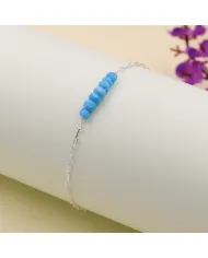 Arizona Turquoise Beaded Chain Bracelet | 925 Sterling Silver Jewelry
