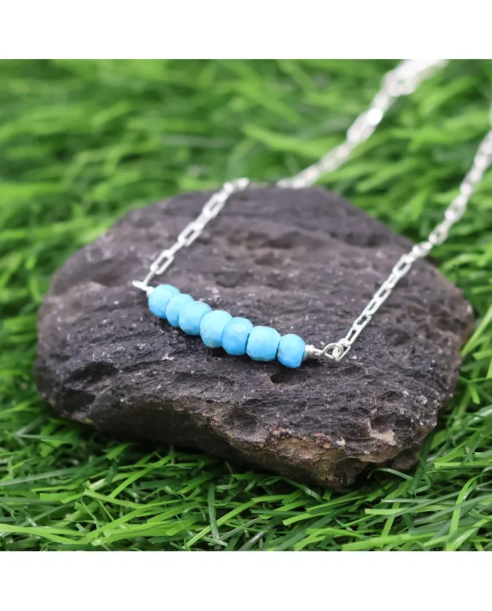 Arizona Turquoise Beaded Chain Bracelet | 925 Sterling Silver Jewelry