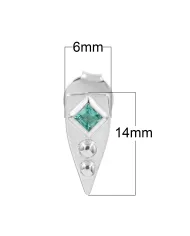 Emerald Stud Earrings 925 Sterling Silver - Handmade Geometric Jewelry