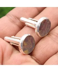Fruit Jasper Gemstone Cufflinks – 925 Sterling Silver Men’s Jewelry