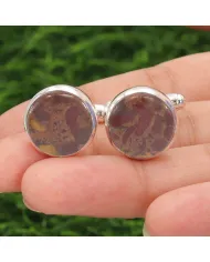 Fruit Jasper Gemstone Cufflinks – 925 Sterling Silver Men’s Jewelry