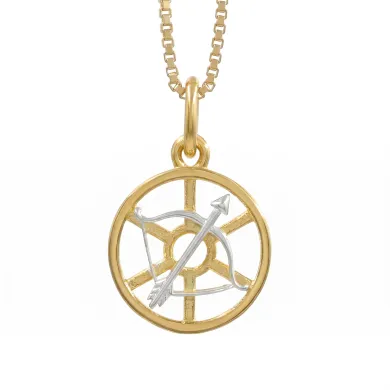 18K Gold Plated Sagittarius Zodiac Pendant | 925 Silver Bow & Arrow