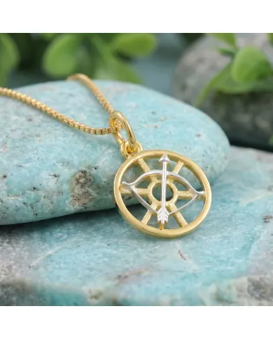 18K Gold Plated Sagittarius Zodiac Pendant | 925 Silver Bow & Arrow