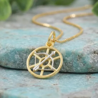 18K Gold Plated Sagittarius Zodiac Pendant | 925 Silver Bow & Arrow