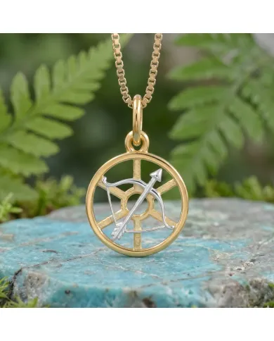 18K Gold Plated Sagittarius Zodiac Pendant | 925 Silver Bow & Arrow