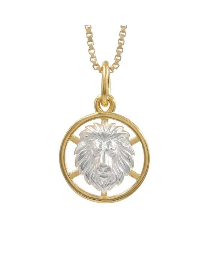 18K Gold Plated Leo Lion Zodiac Pendant | 925 Sterling Silver Astrology Jewelry