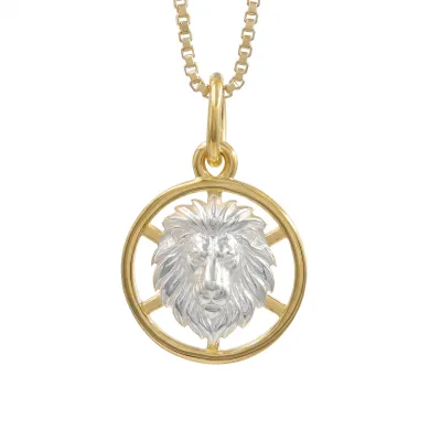 18K Gold Plated Leo Lion Zodiac Pendant | 925 Sterling Silver Astrology Jewelry