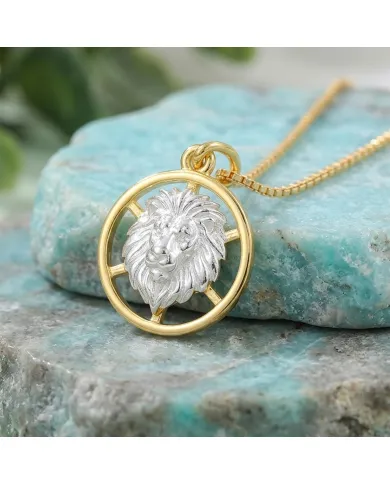 18K Gold Plated Leo Lion Zodiac Pendant | 925 Sterling Silver Astrology Jewelry