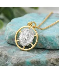 18K Gold Plated Leo Lion Zodiac Pendant | 925 Sterling Silver Astrology Jewelry