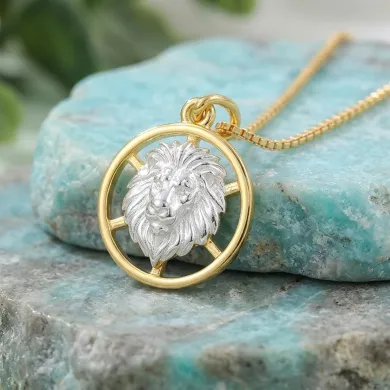 18K Gold Plated Leo Lion Zodiac Pendant | 925 Sterling Silver Astrology Jewelry